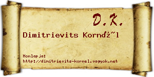 Dimitrievits Kornél névjegykártya