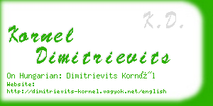 kornel dimitrievits business card